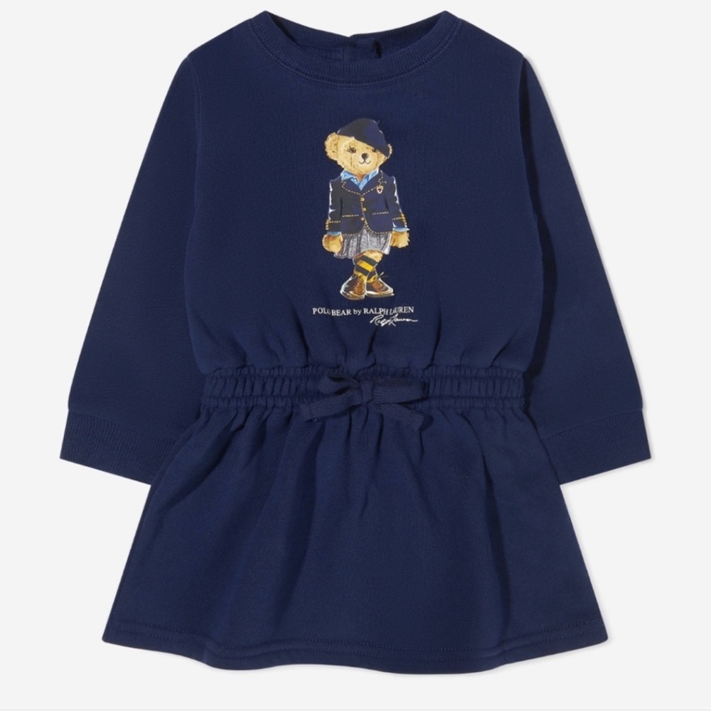 POLO RALPH LAUREN Long Sleeve Polo Bear Dress - 18 months